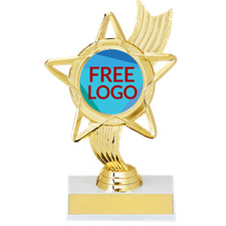 6 1/4" Holographic Star Award with Free Custom Logo Emblem