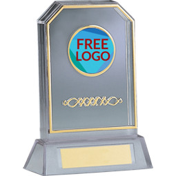 6 3/4" Acrylic Silhouette Trophy with Free Custom Logo Emblem Trophy