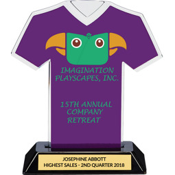 Purple Custom Logo Jersey Trophy