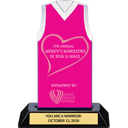 Pink Custom Logo Sleeveless Jersey Trophy