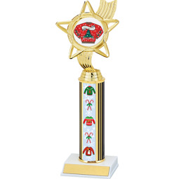 Christmas Sweater Trophy with Sweater Column - 11 1/2 inches