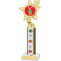 Reindeer Sweater Trophy with Sweater Column - 11 1/2 inches
