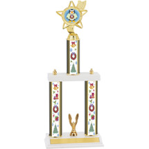 Large Christmas Trophy with Festive Penguin - 20 inches